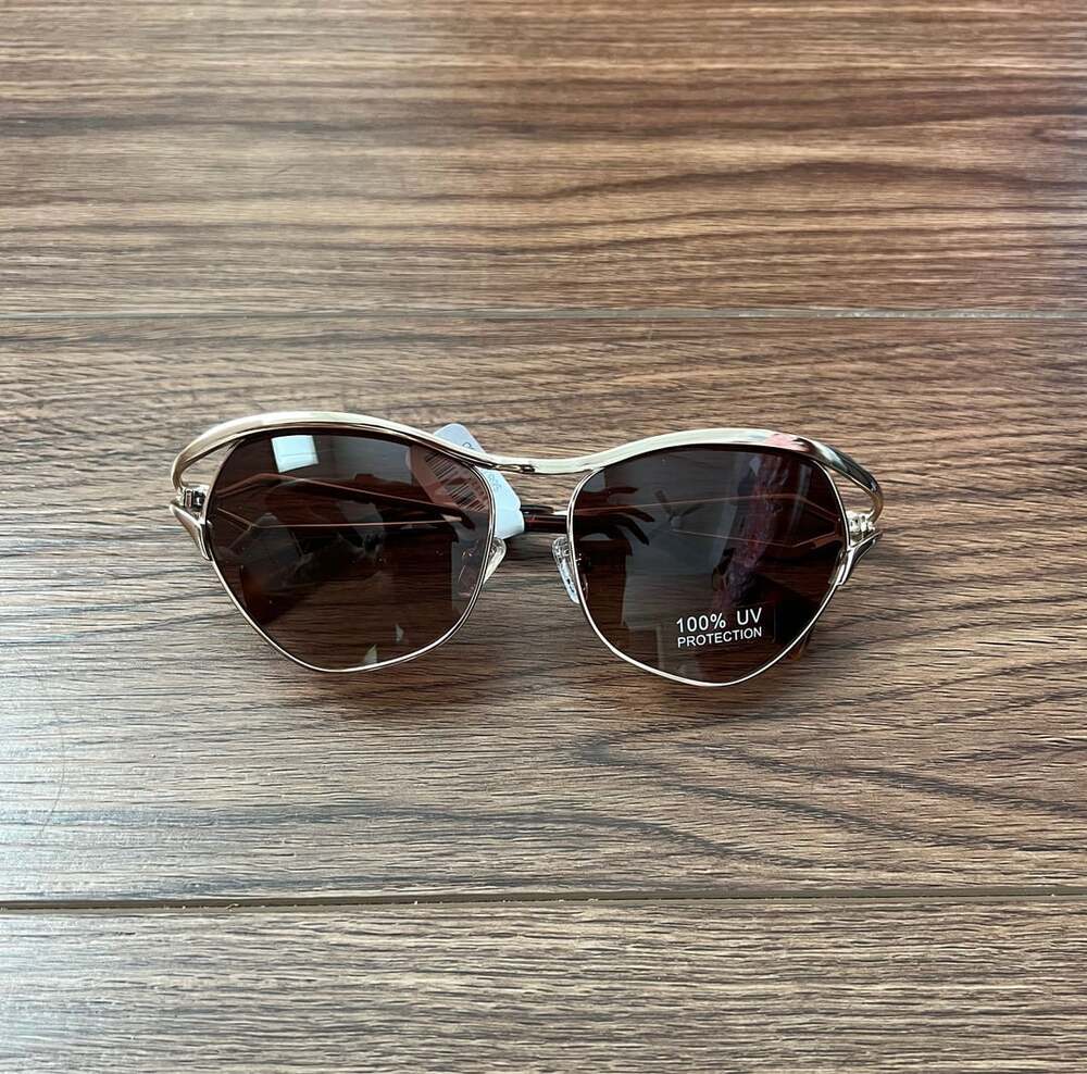 Free People Gold Frame Sunglasses Brown Lenses